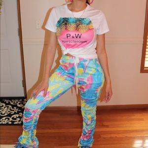 SOLD! colorful small two piece pant set